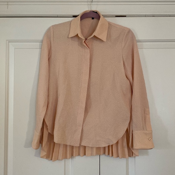 Avon Lane Tuckernuck Crepe Pleated Blouse - Picture 2 of 4